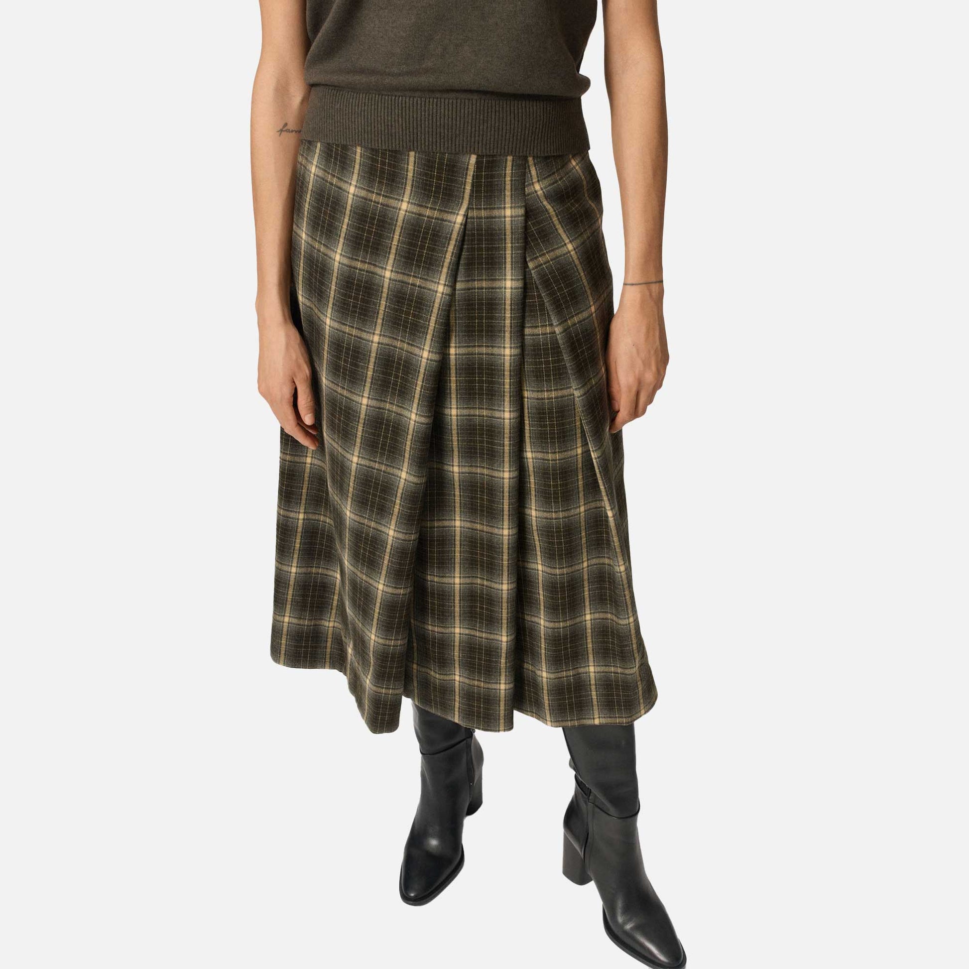 Elaine Skirt Green Multi Check