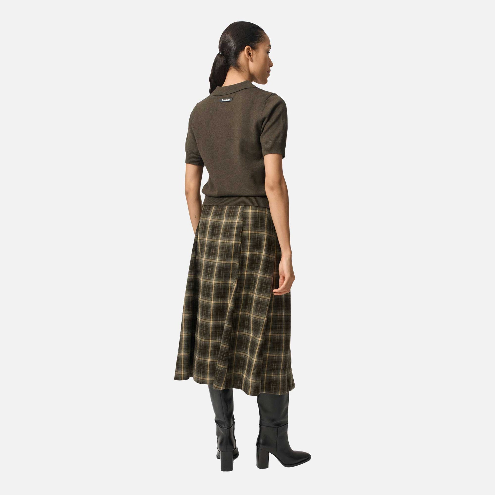 Elaine Skirt Green Multi Check