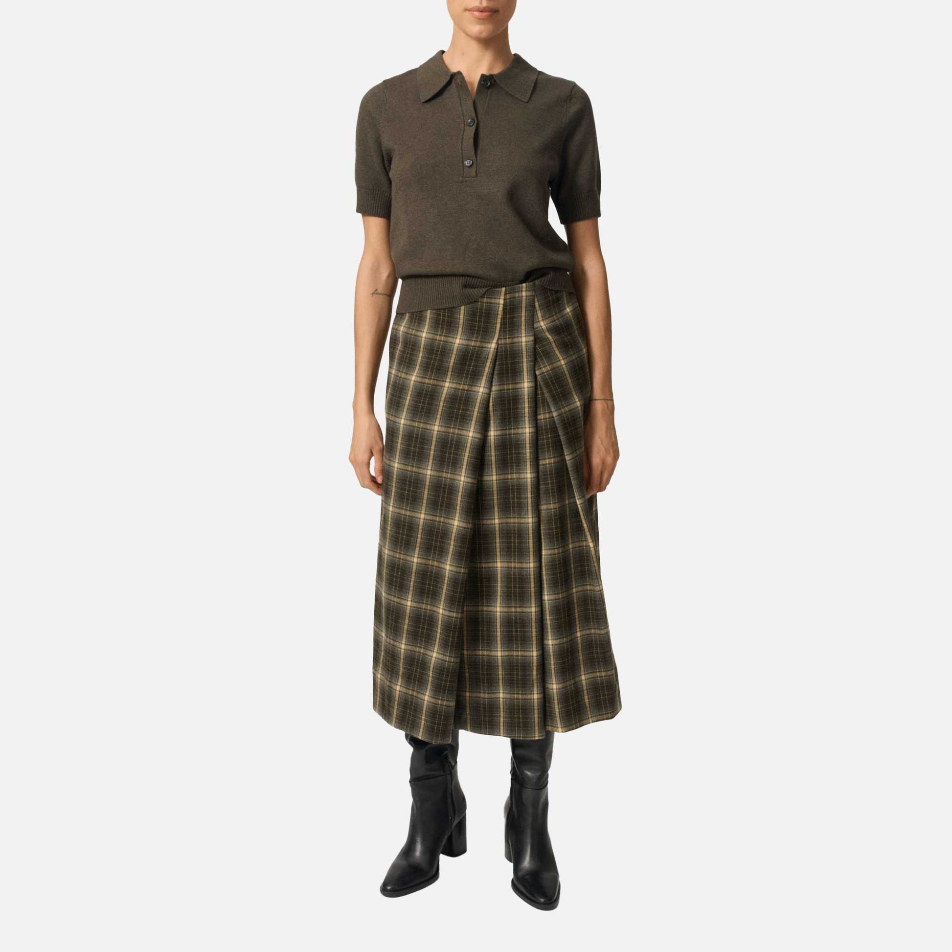 Elaine Skirt Green Multi Check