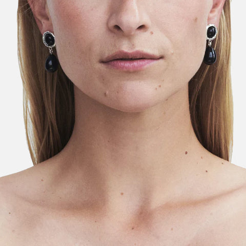Emma Earrings Silver Onyx