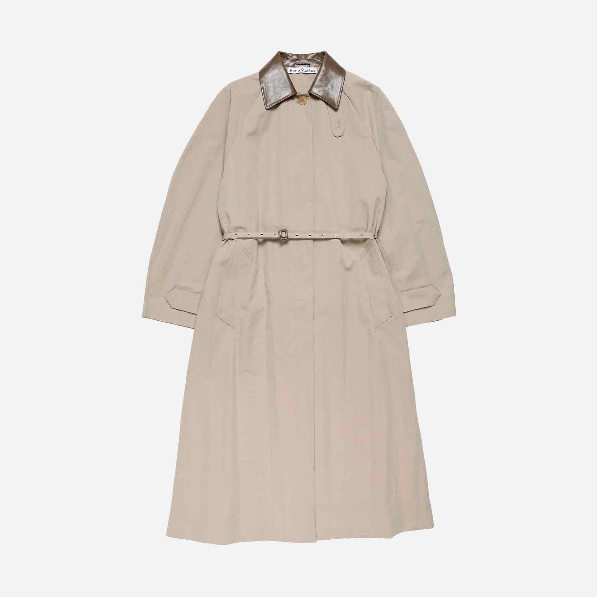 Belted Trench Coat Khaki Grey