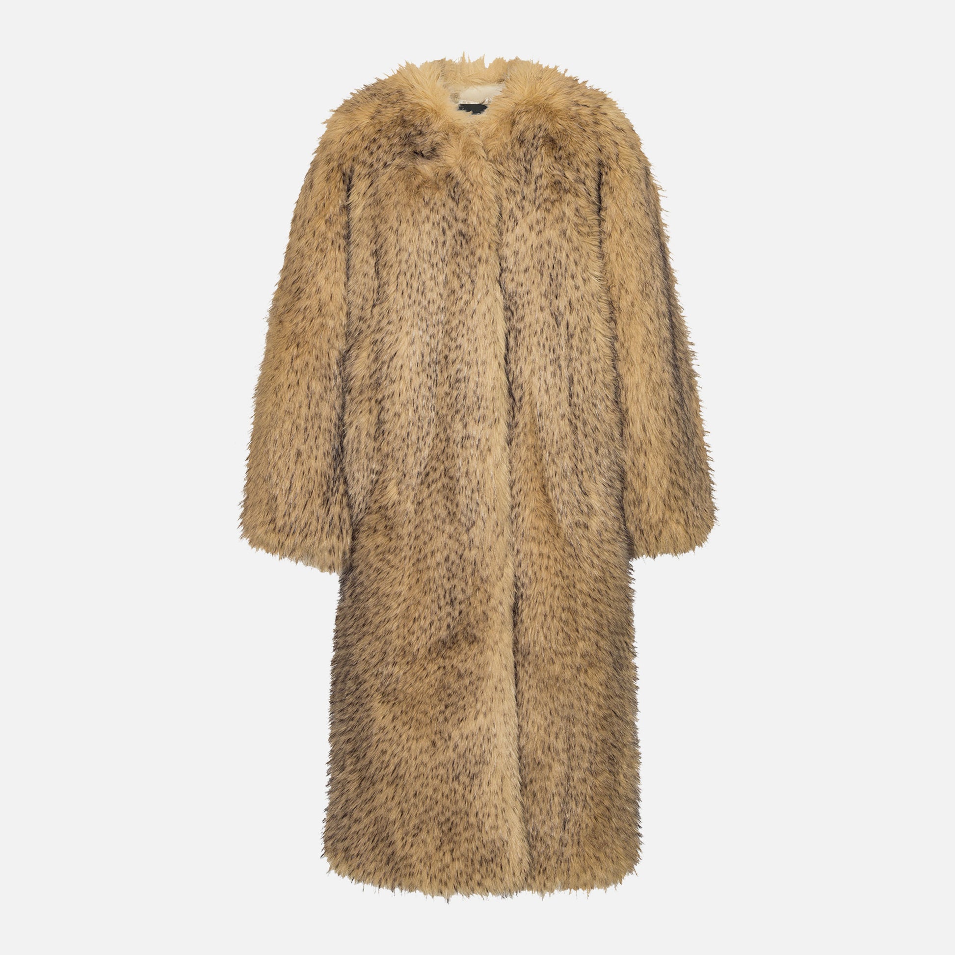 Faux Fur Long Coat Nougat