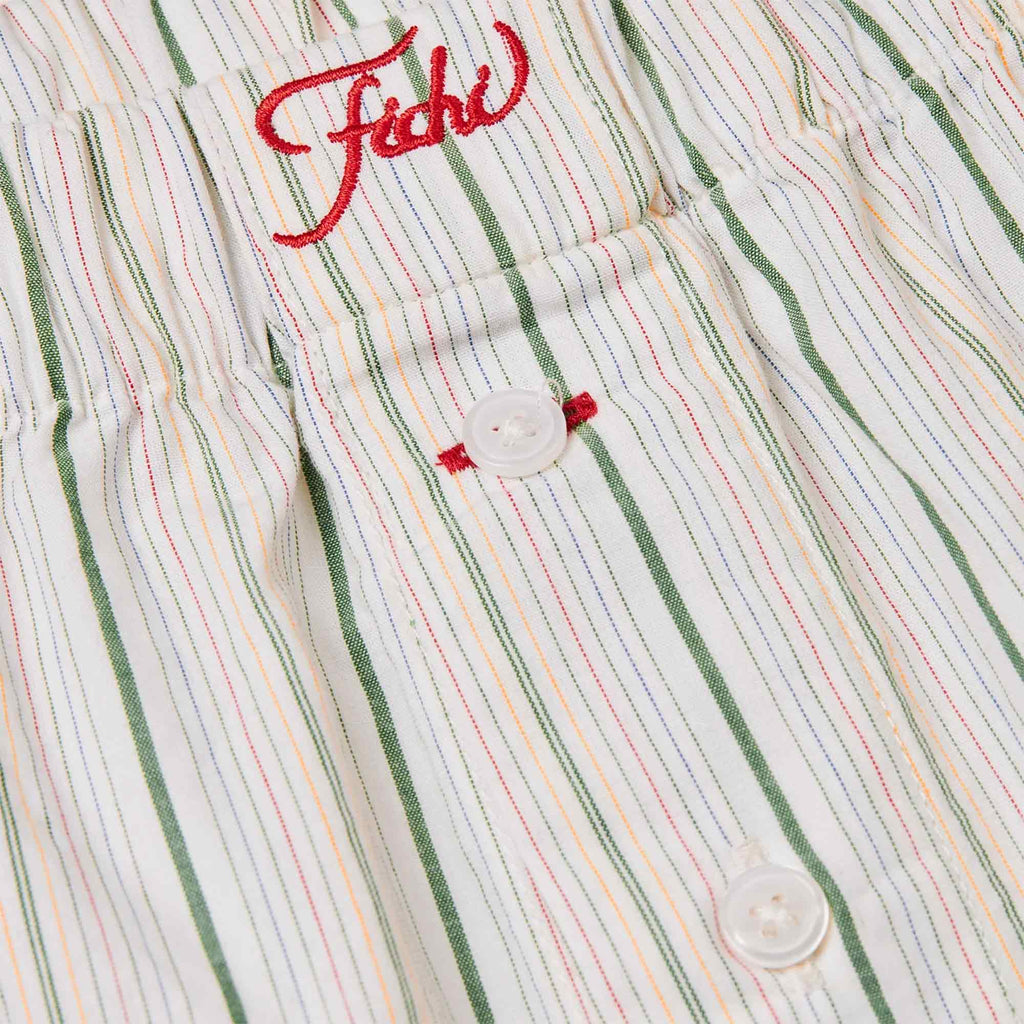 Green Shorts Rainbow Stripe