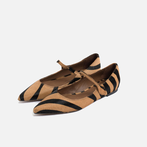 Fifi Calf Hair Ballerina Tiger