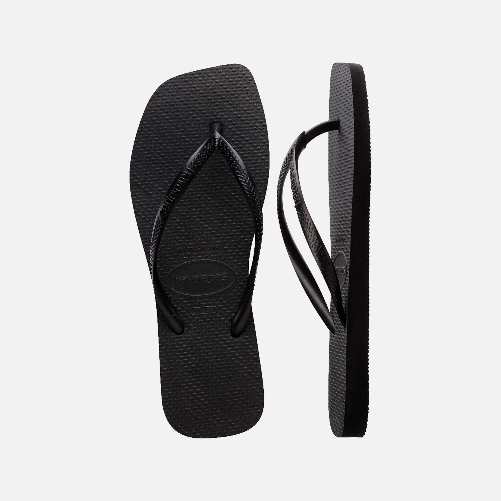Slim Square Flip-Flops Black