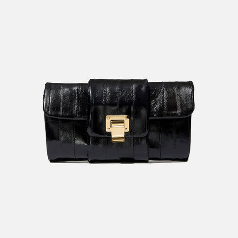 Flip Shoulder Chain Clutch Black