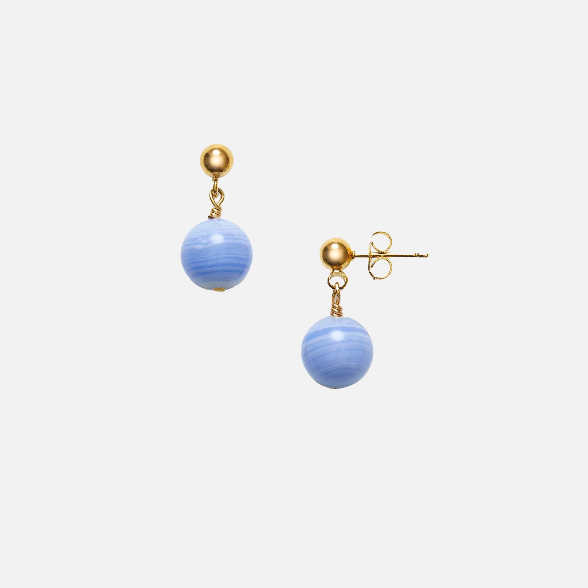 Float Earrings Blue Lace Agate