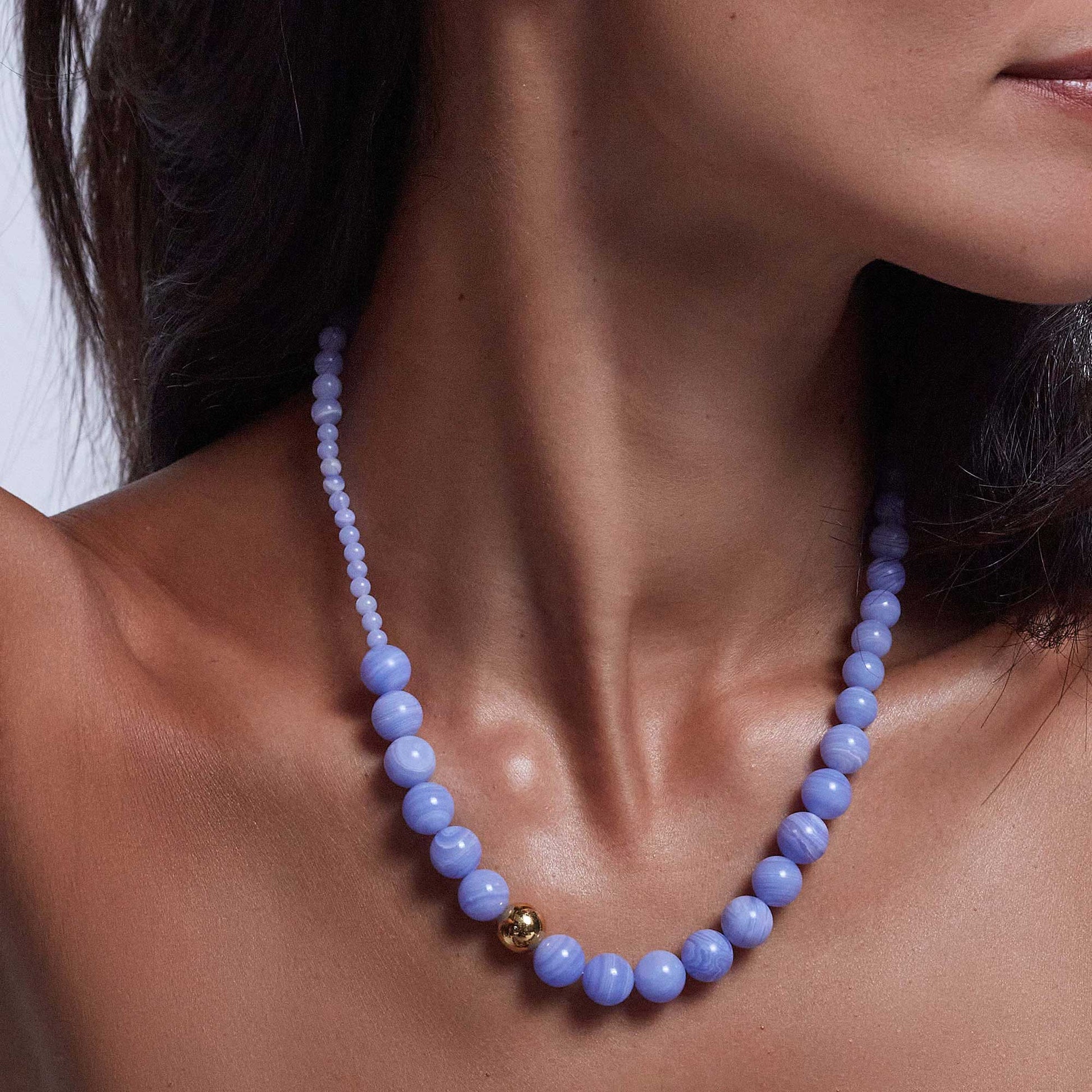 Float Necklace Blue Lace Agate