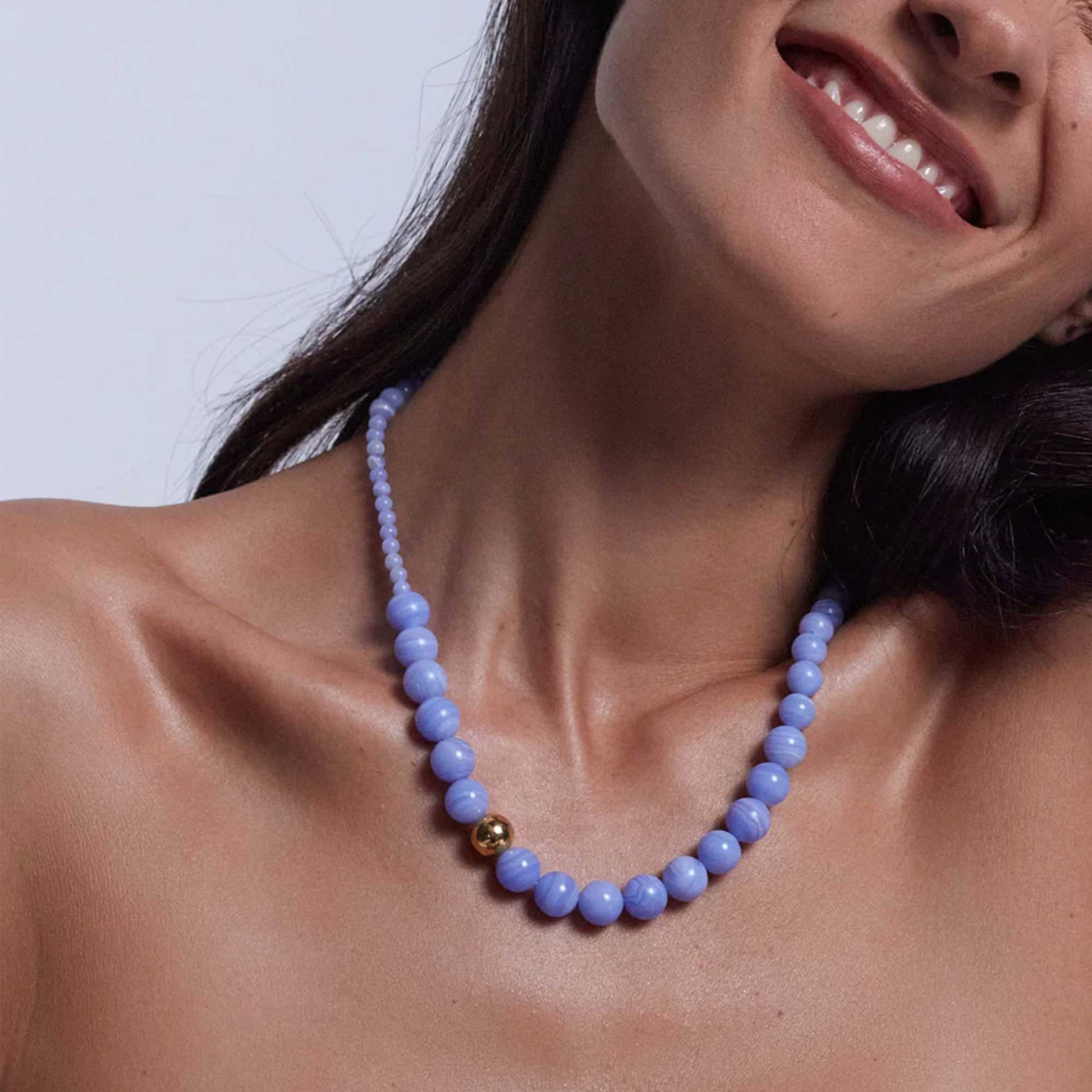 Float Necklace Blue Lace Agate