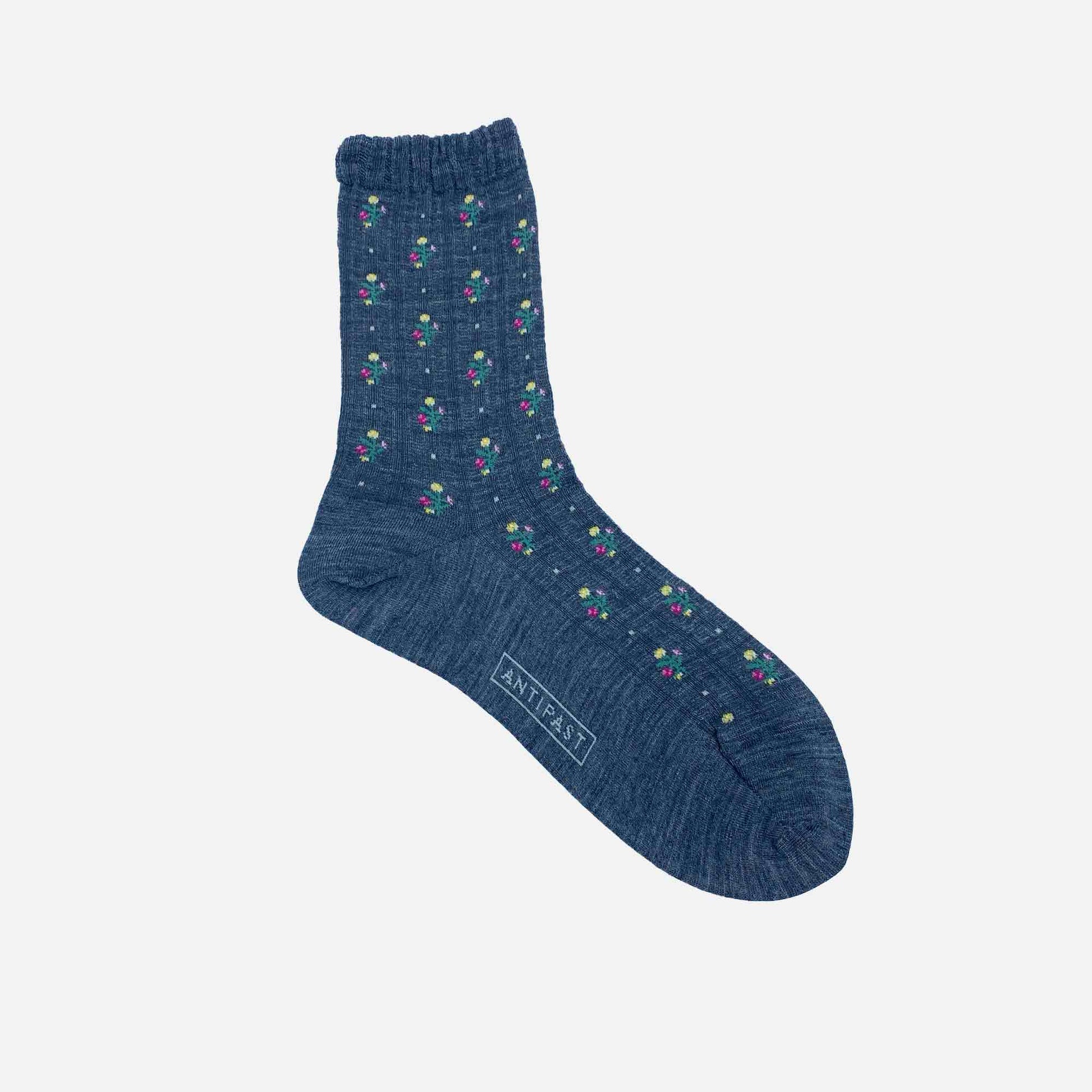 Flower Stripes Socks Mix Grey