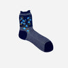 Flowers On Basket Socks Navy