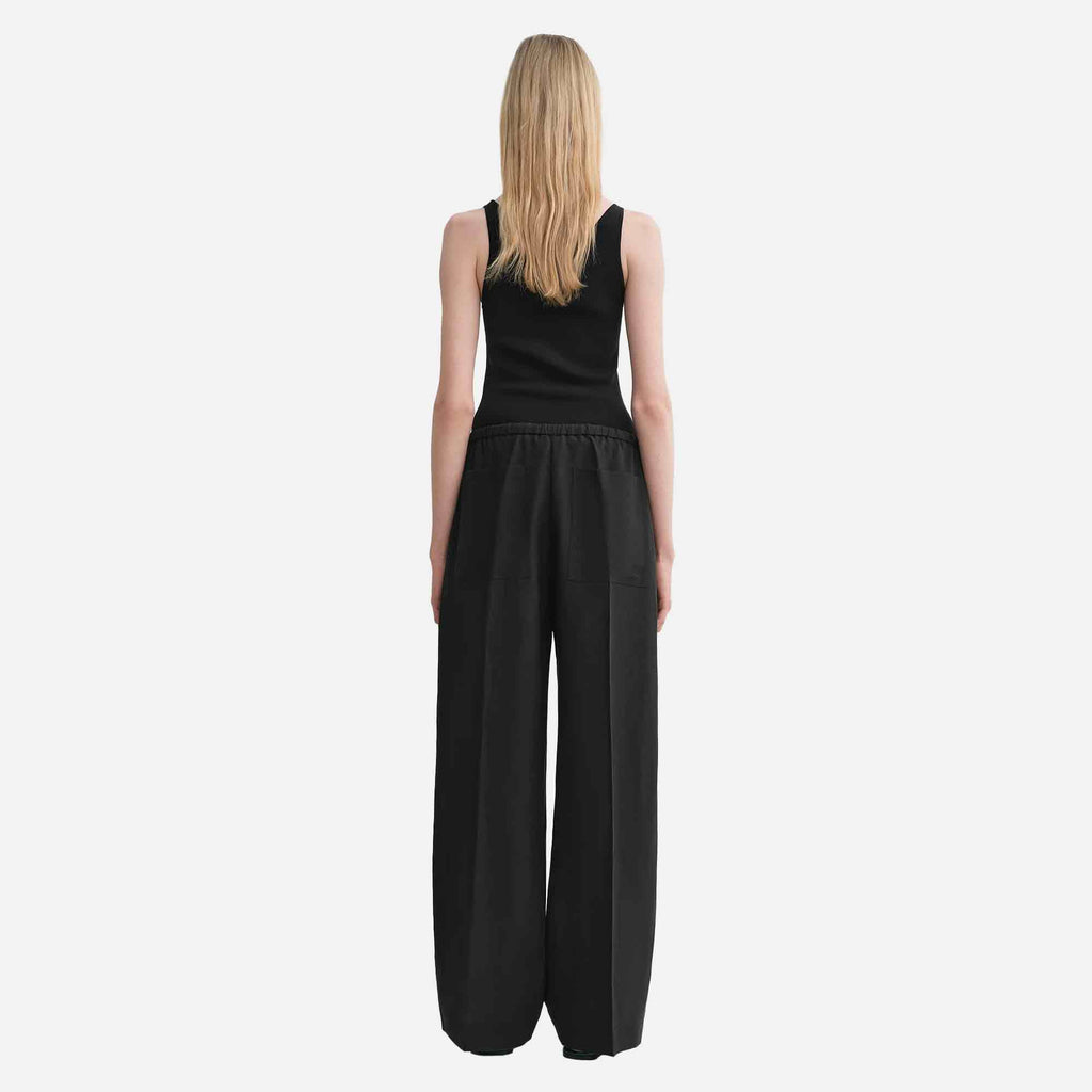 Fluid Drawstring Trousers Black