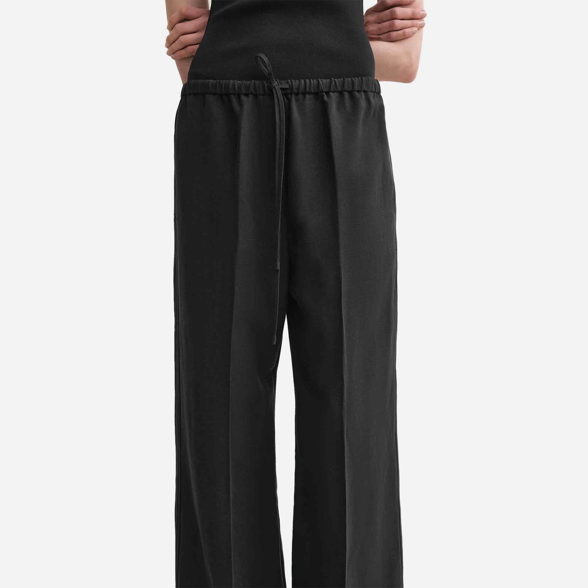 Fluid Drawstring Trousers Black