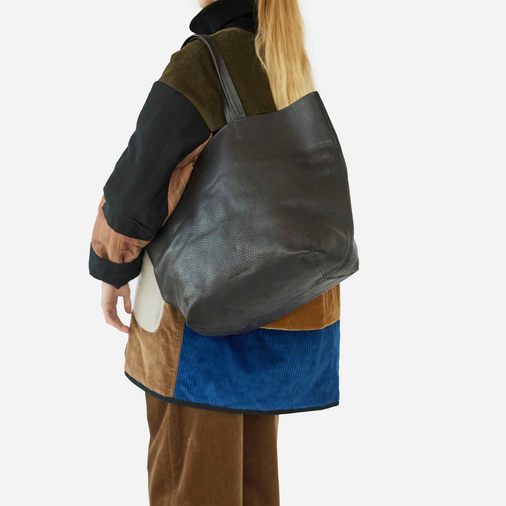 Fullgrain Leather Tote Bag Black