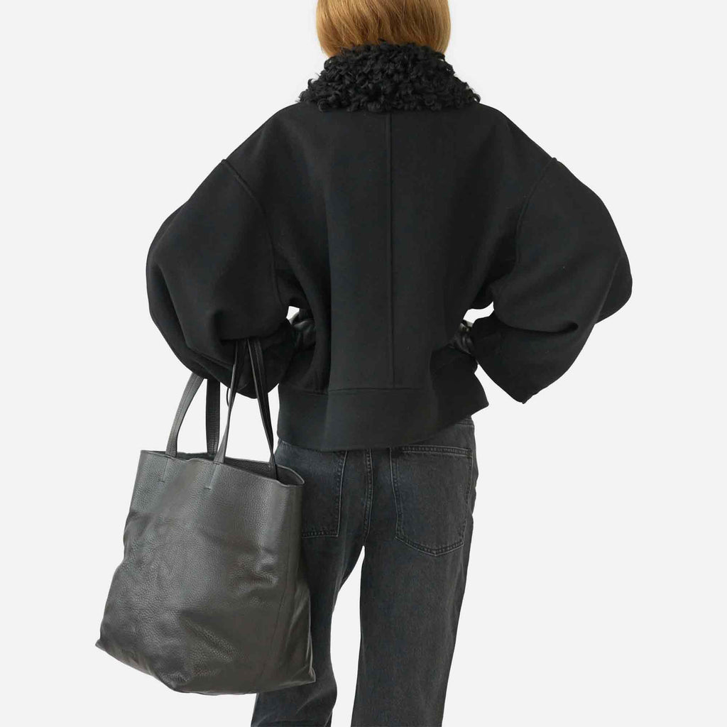 Fullgrain Leather Tote Bag Black