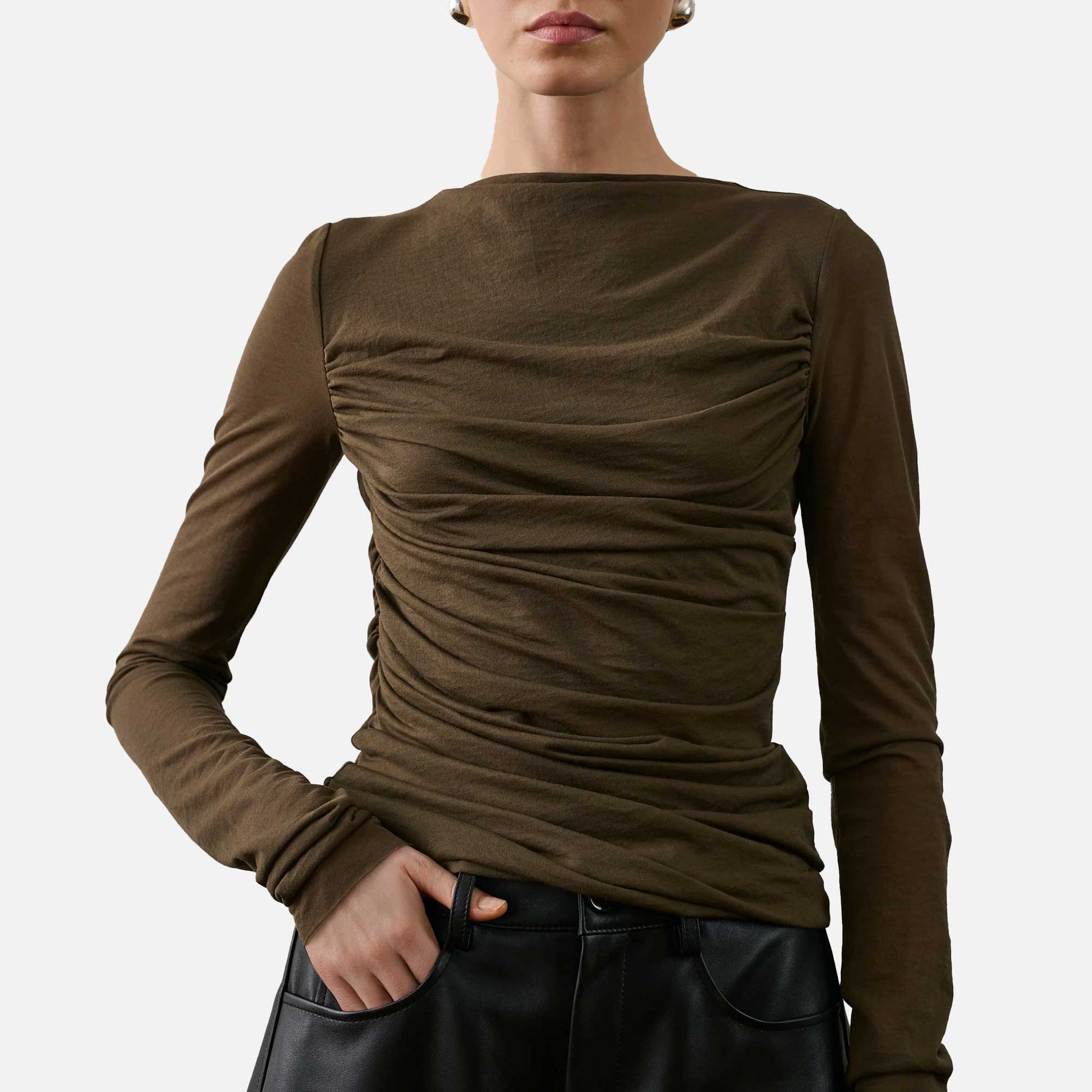 Gaia Blouse Marron/Kaki