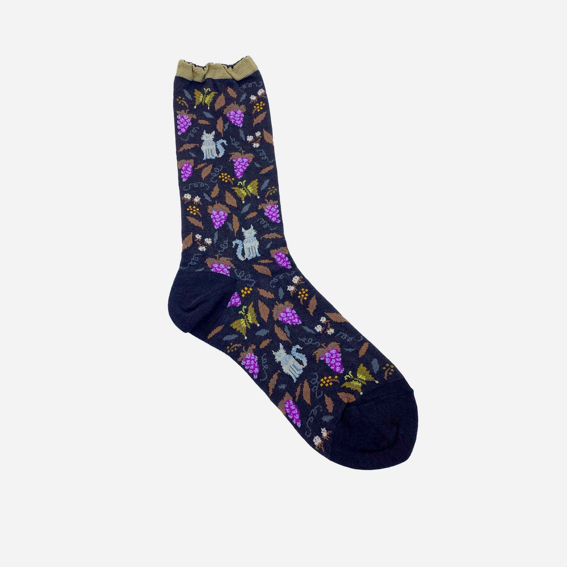 Garden Cat Socks Brown