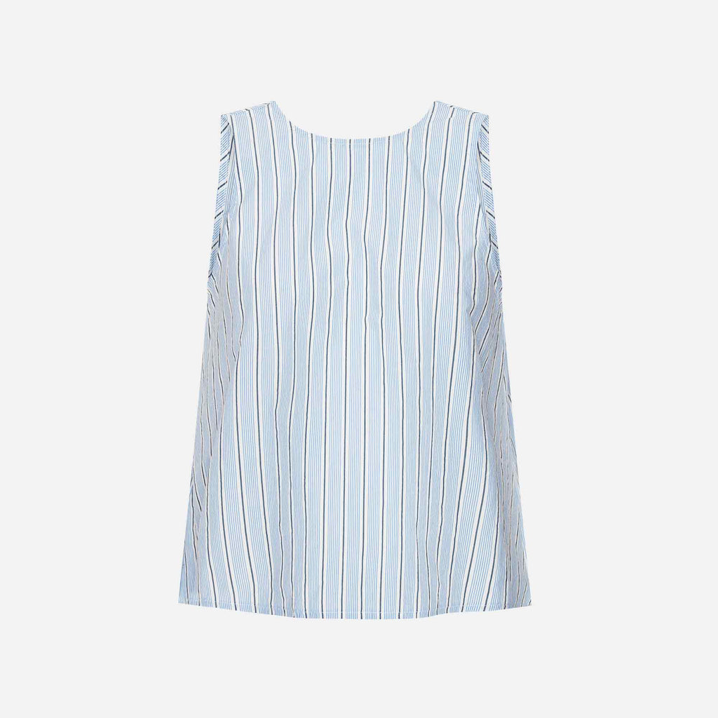 Gardenia Blue Black Stripe