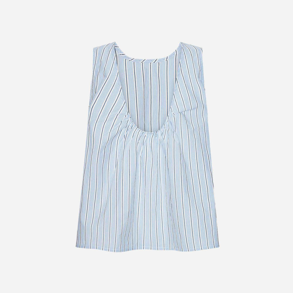 Gardenia Blue Black Stripe
