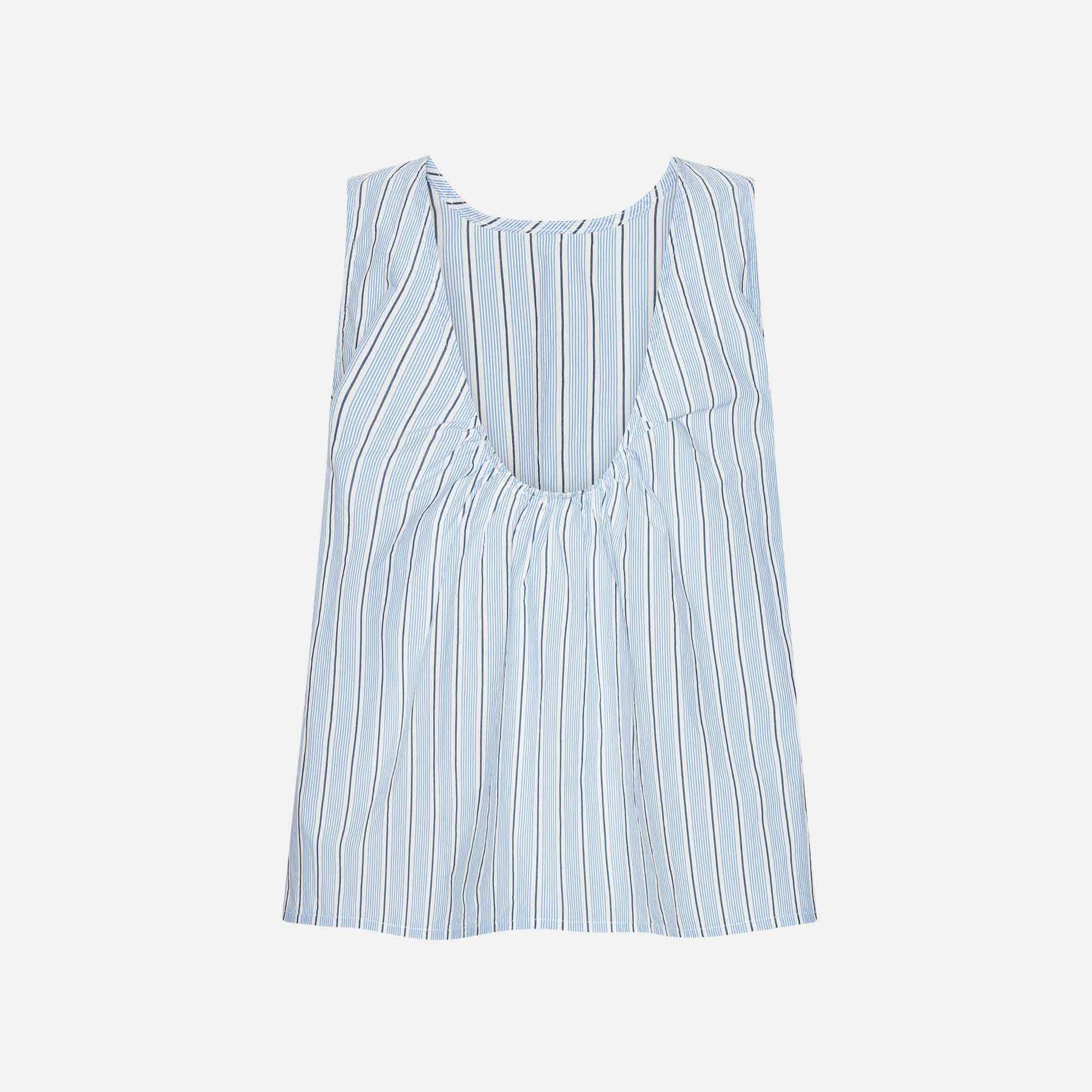 Gardenia Blue Black Stripe
