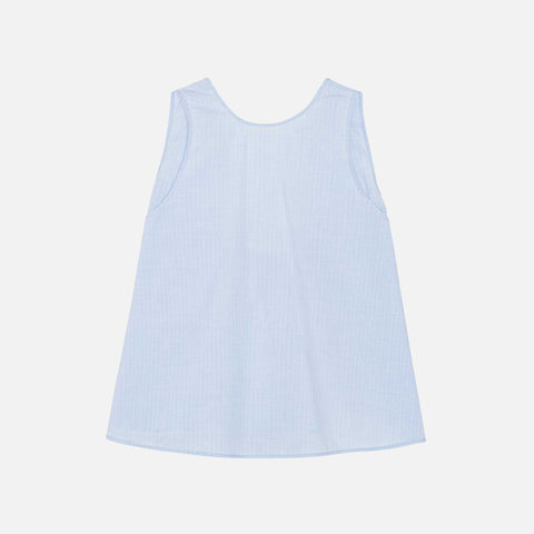 Gardenia Dobby Stripe Top Blue/White