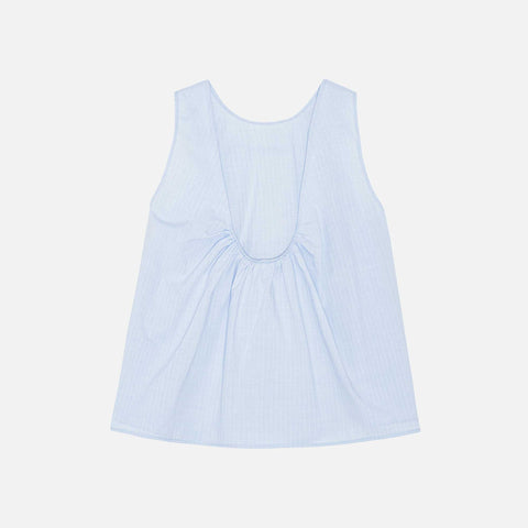 Gardenia Dobby Stripe Top Blue/White