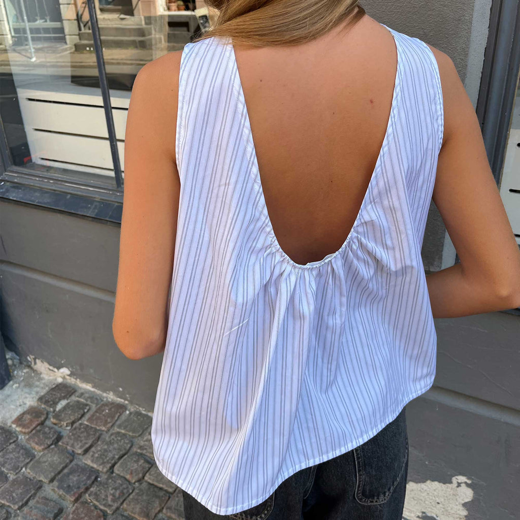 Gardenia White/Black Stripe