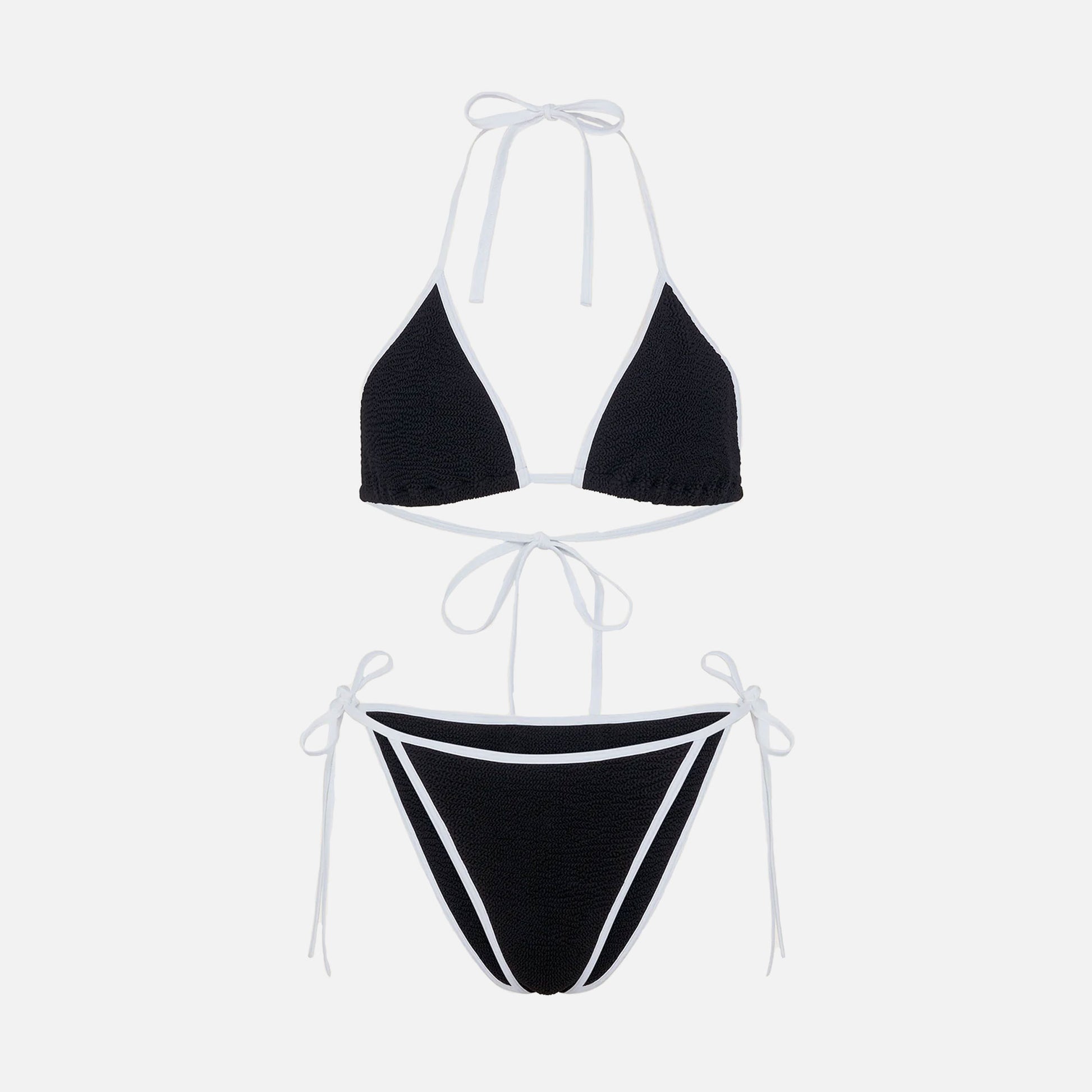Gina Bikini Contrast Cinkle Black/White