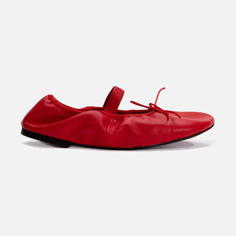 Glove Mary Jane Ballet Leather Flats Bright Red