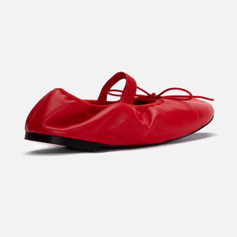 Glove Mary Jane Ballet Leather Flats Bright Red