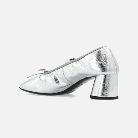 Glove Mary Jane Pumps Silver