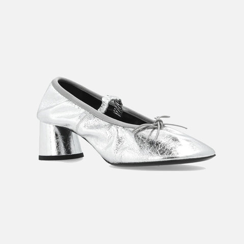 Glove Mary Jane Pumps Silver