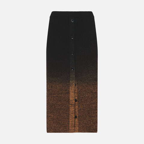 Gradient Marl Knit Skirt Brown Melange/Black