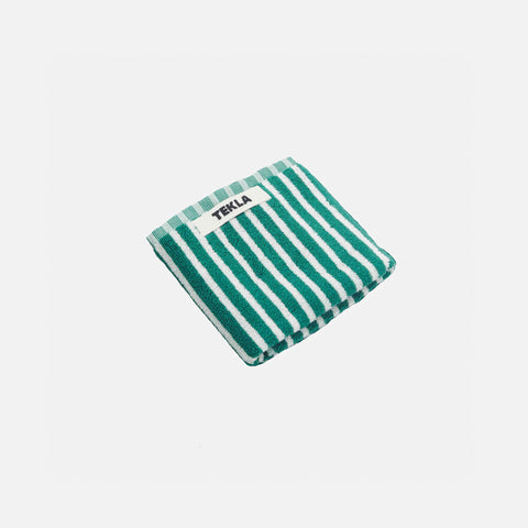 Guest Towel Teal Green Stripes