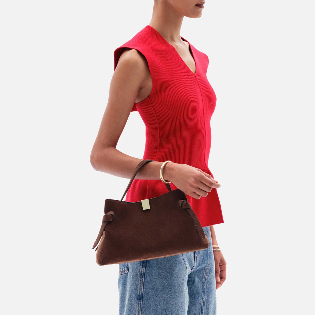 Gyoza Bag Suede Chocolate