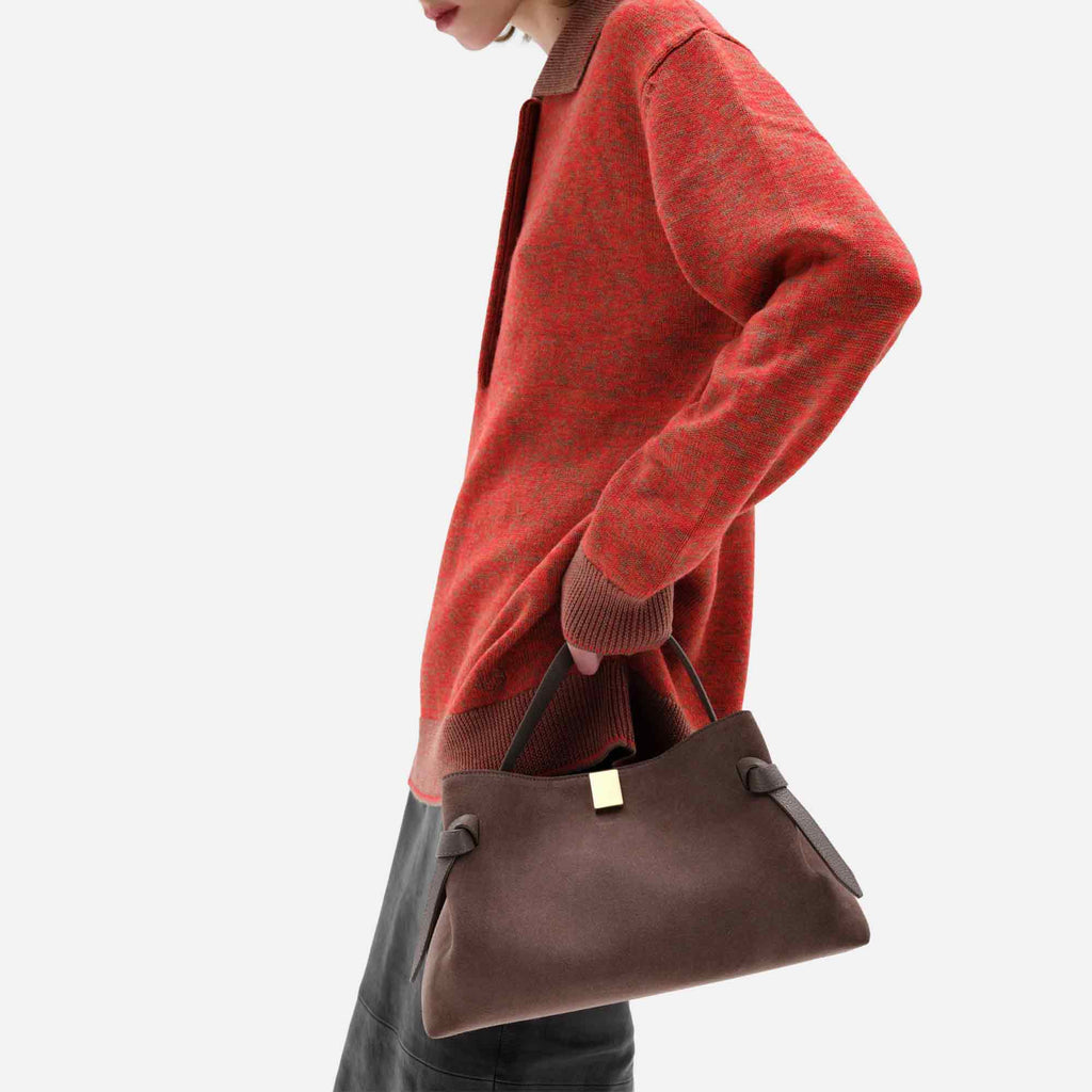 Gyoza Bag Suede Nutmeg