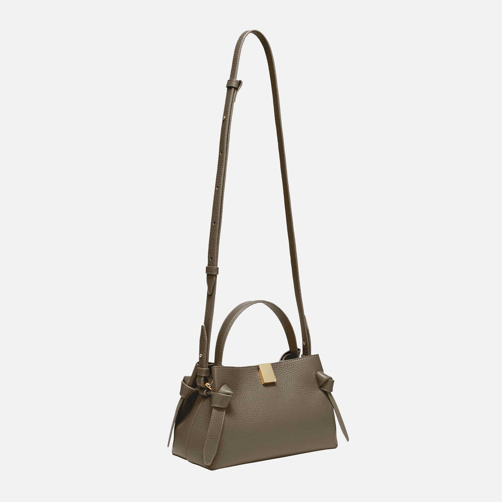 Gyoza Mini Bag Grained Leather Taupe