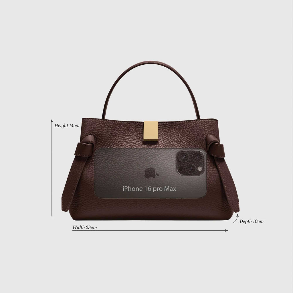 Gyoza Mini Bag Grained Leather Taupe