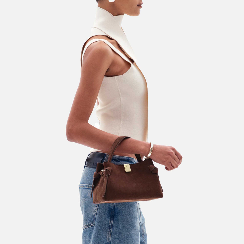 Gyoza Mini Bag Suede Chocolate