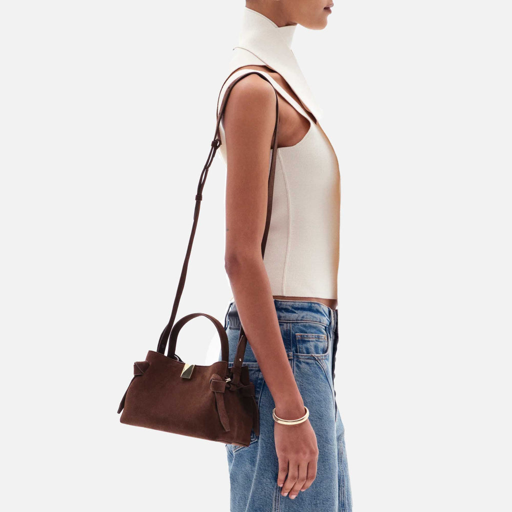 Gyoza Mini Bag Suede Chocolate