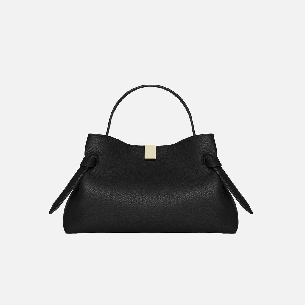 Gyoza Bag Grained Leather Black
