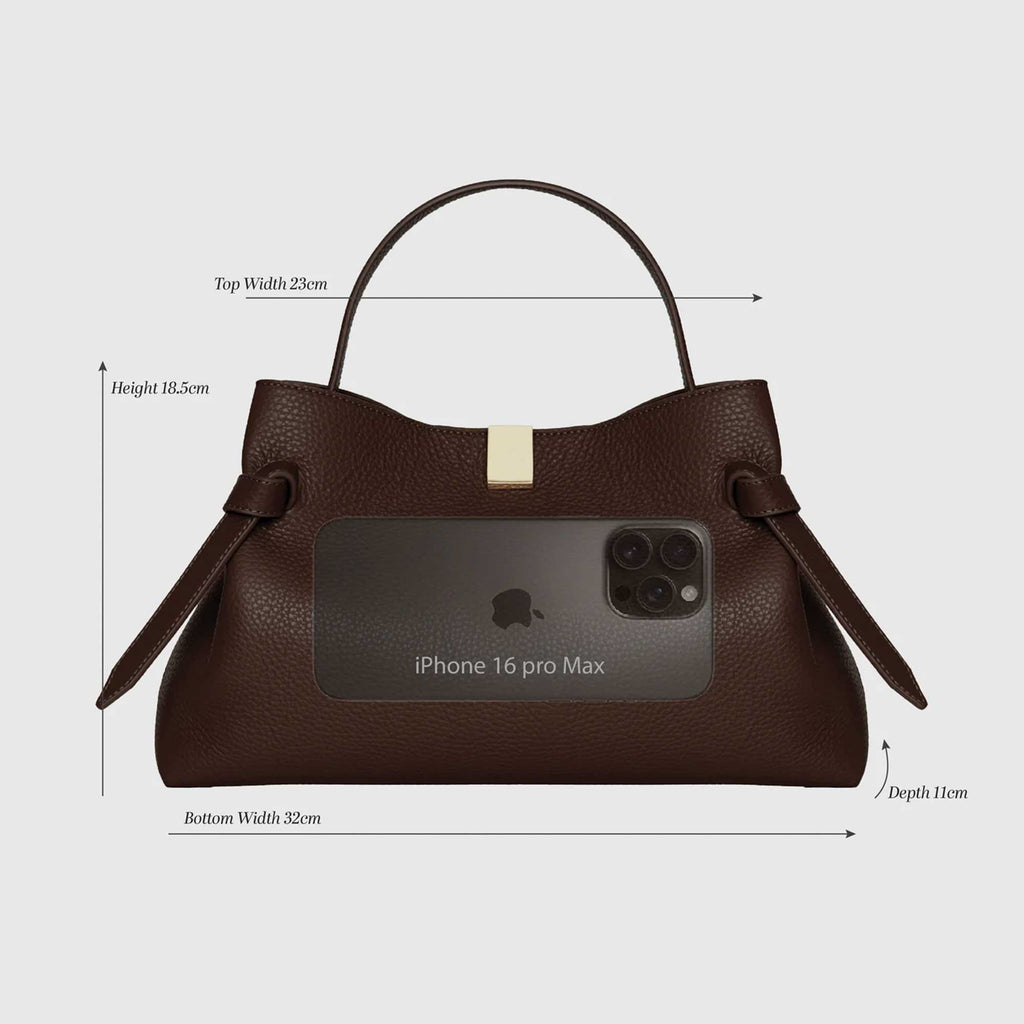 Gyoza Bag Grained Leather Black