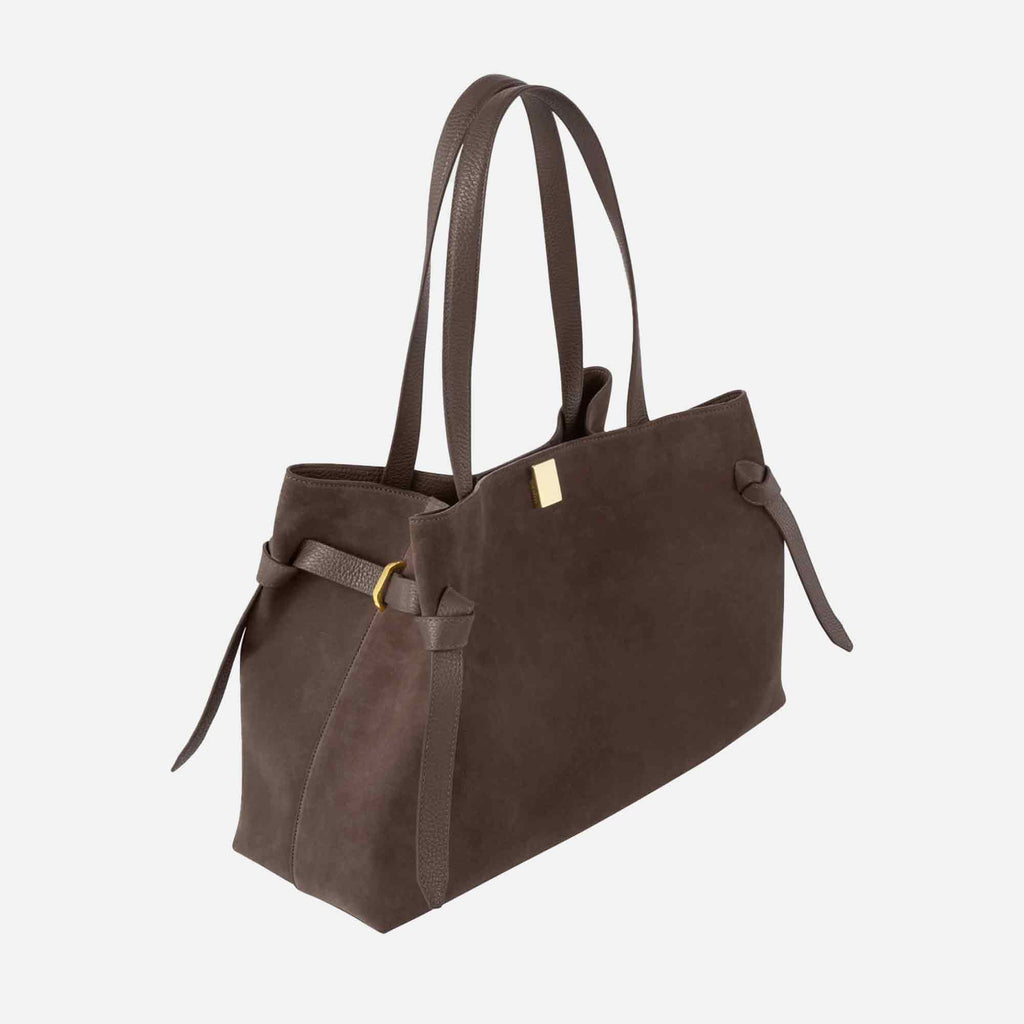 Gyoza Tote Bag Suede Nutmeg