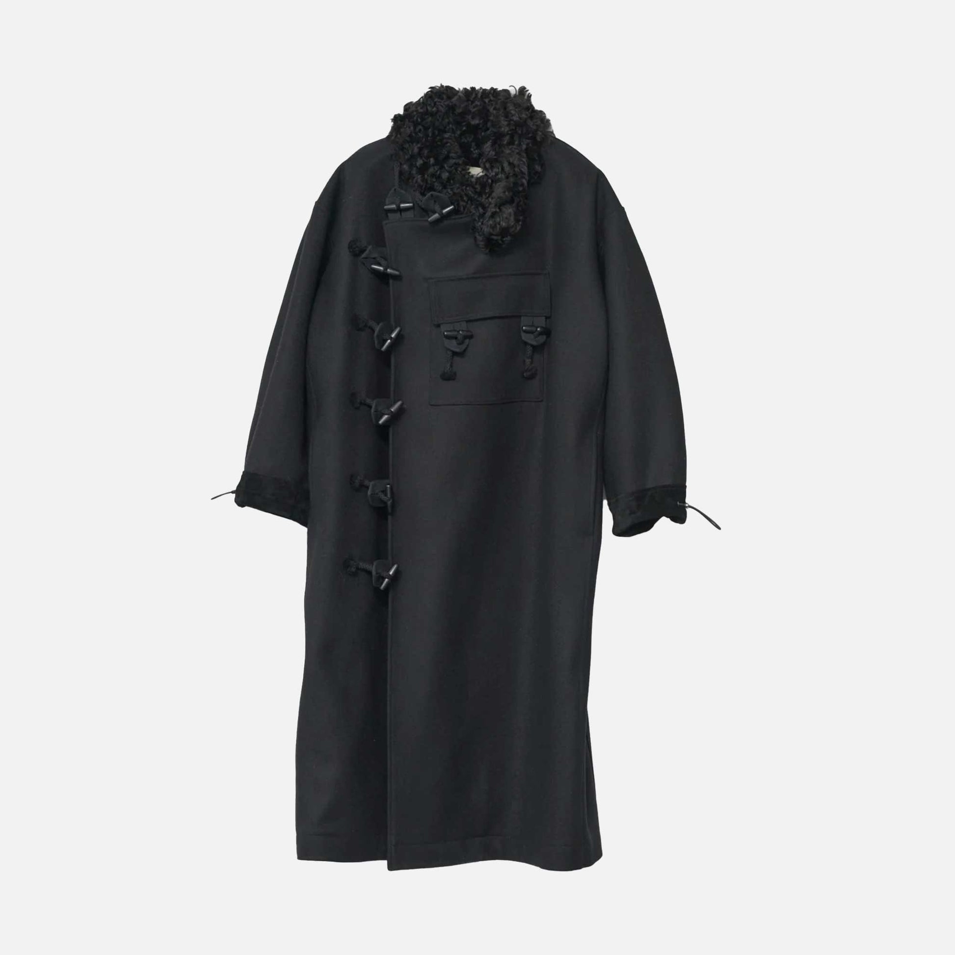 Hainsworth Wool Officer Coat Black