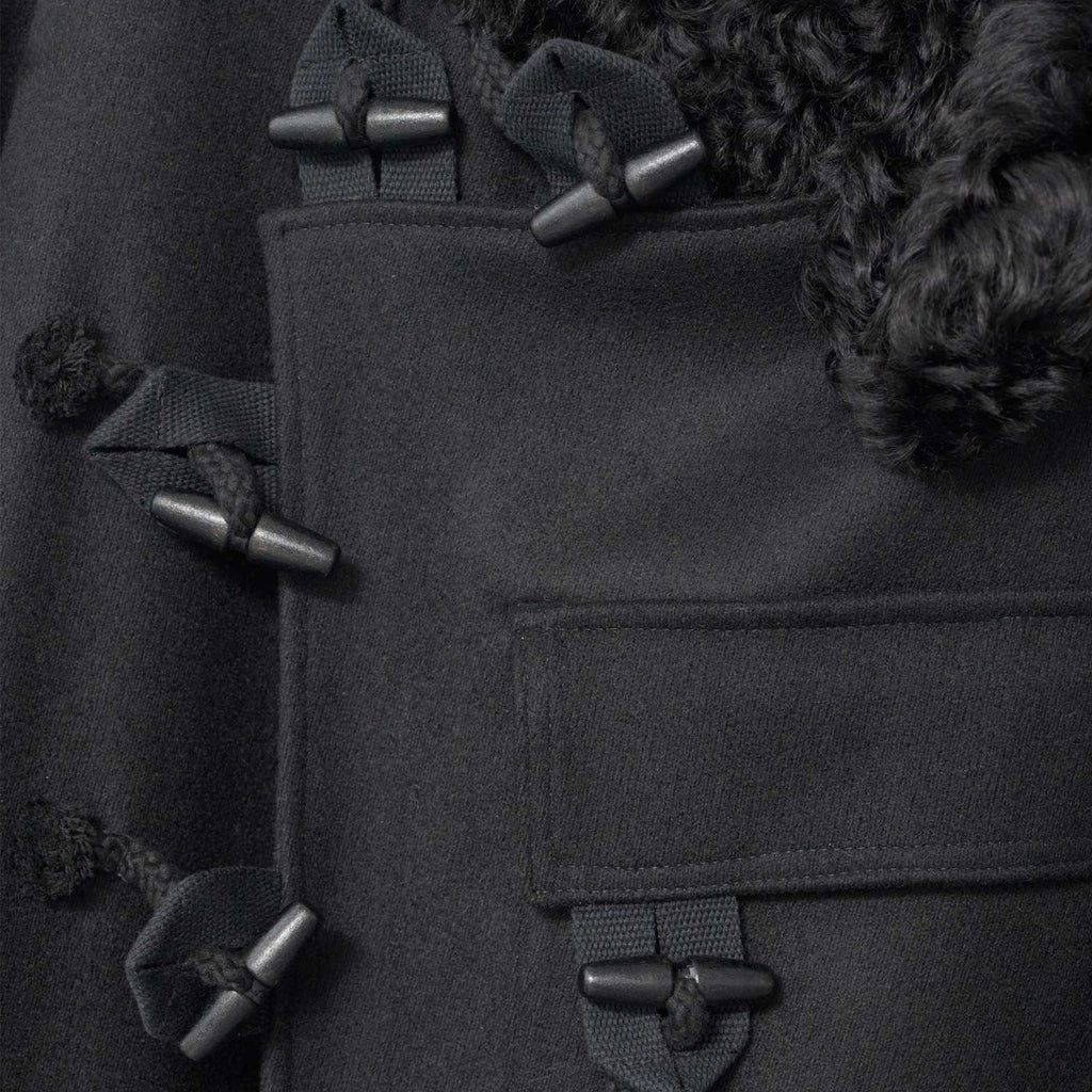Hainsworth Wool Officer Coat Black