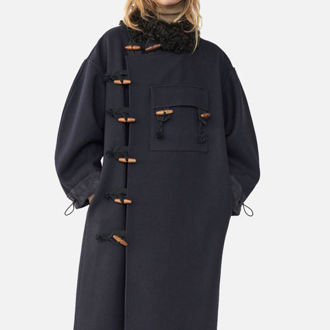 Hainsworth Wool Officer Coat Navy