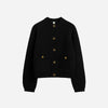 Hammered Button Cardigan Black