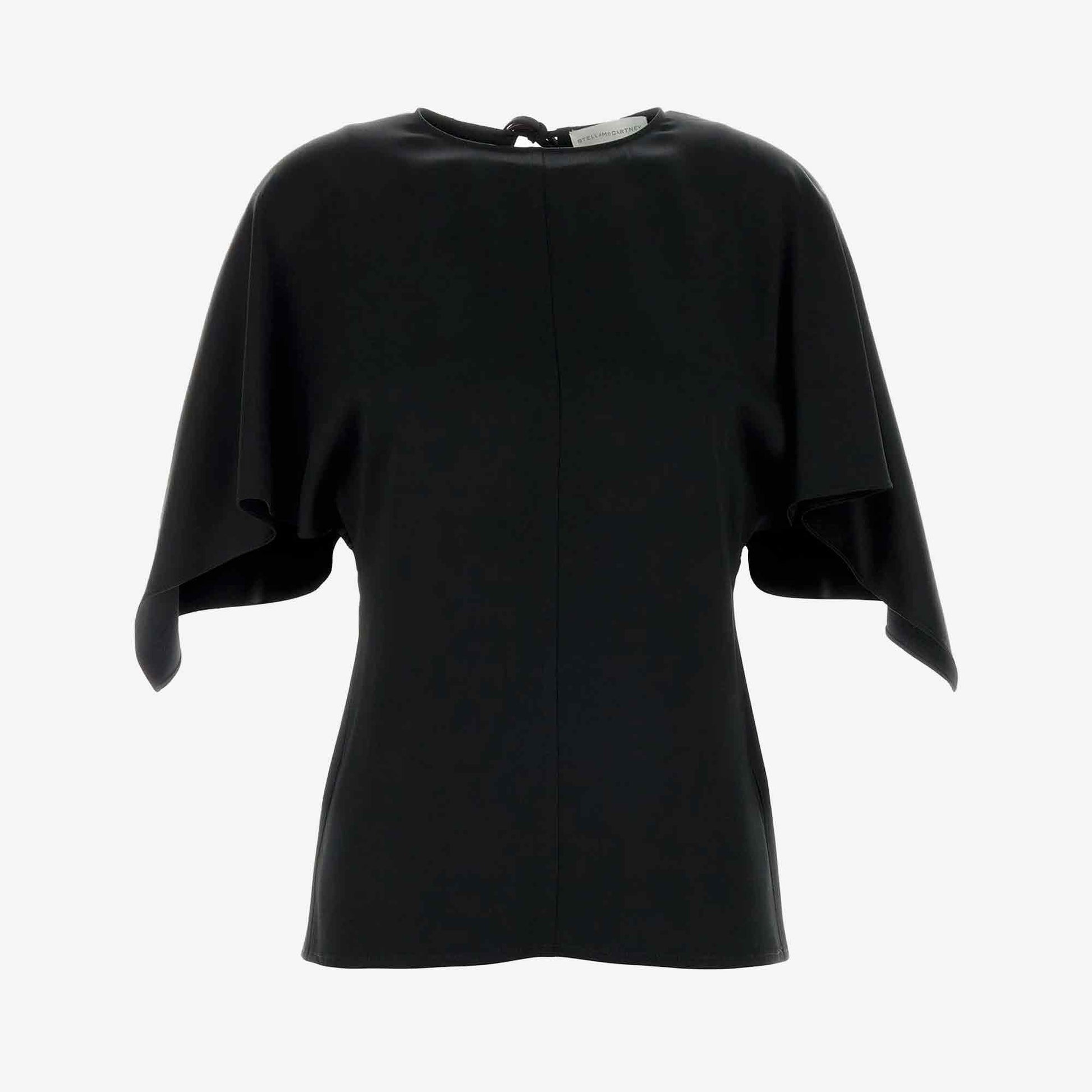 Handkerchief Satin Top Black