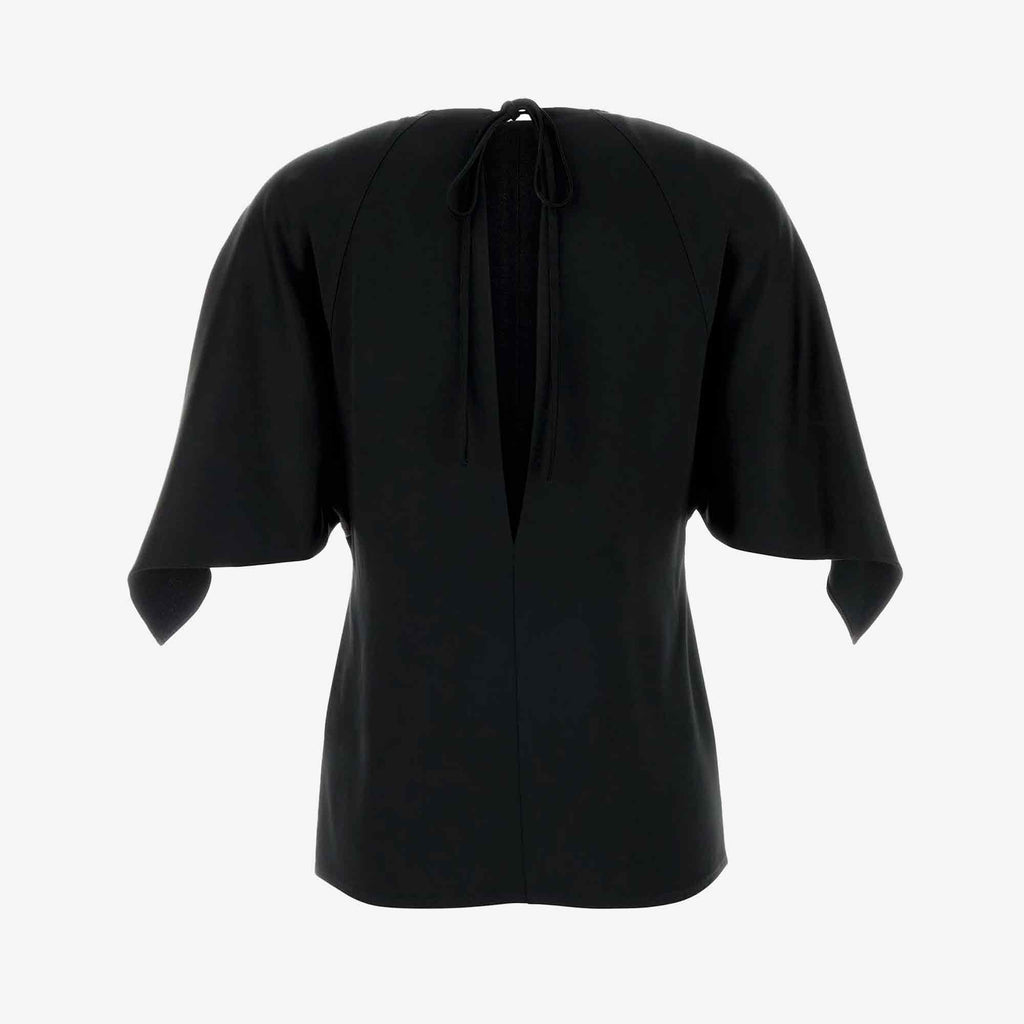 Handkerchief Satin Top Black