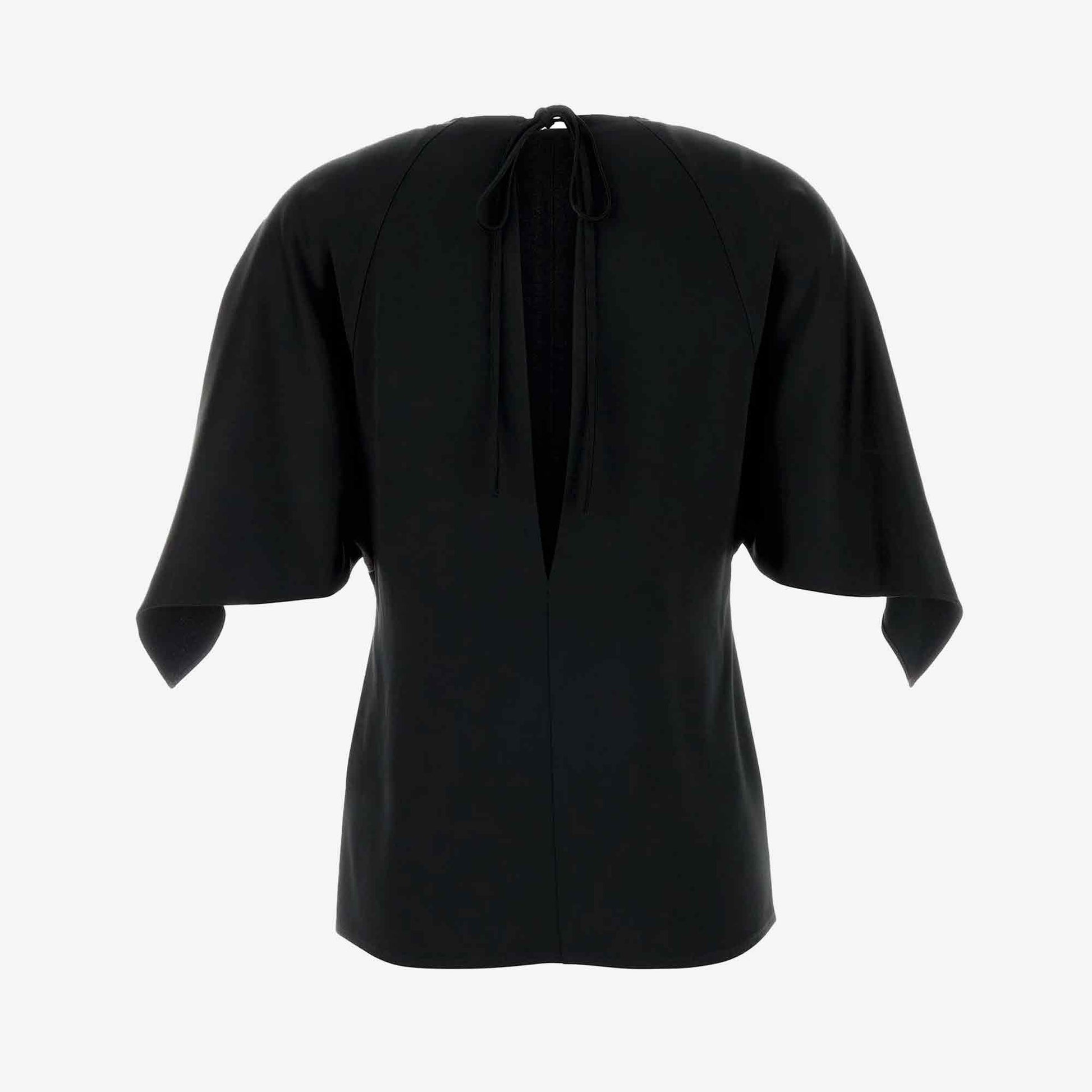 Handkerchief Satin Top Black